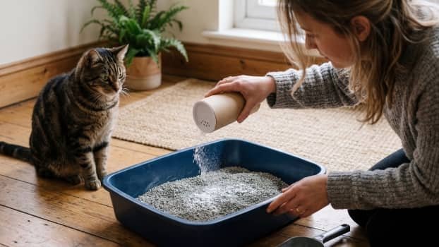adding baking soda to litter box to reduce odor naturally