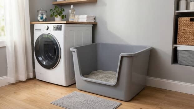 high sided litter boxes with tall walls designed to contain litter scatter