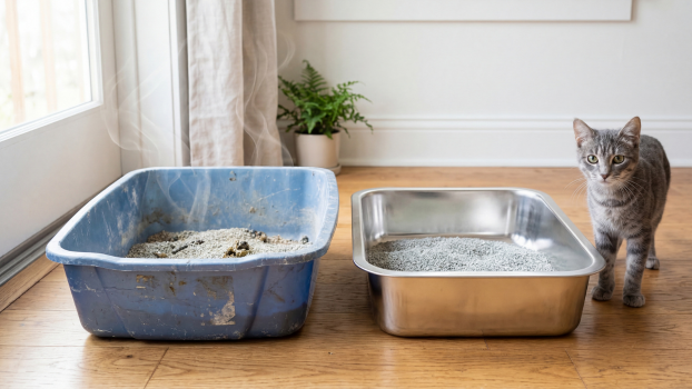 plastic vs stainless steel litter box odor comparison