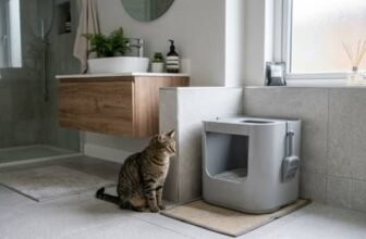 best cat litter for odor control in a clean bathroom setup