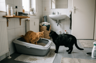can two cats share a litter box with one cat using it while another waits nearby