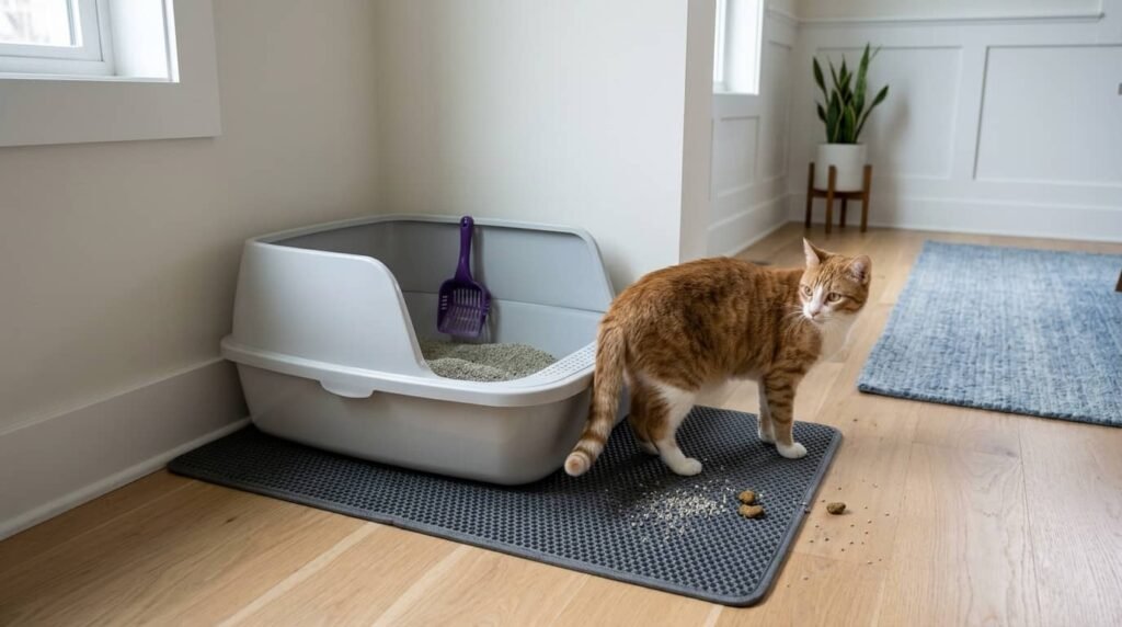 Cat going to the bathroom next to the litter box instead of inside