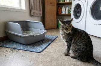 Cat refuses to use litter box and sits next to it indoors