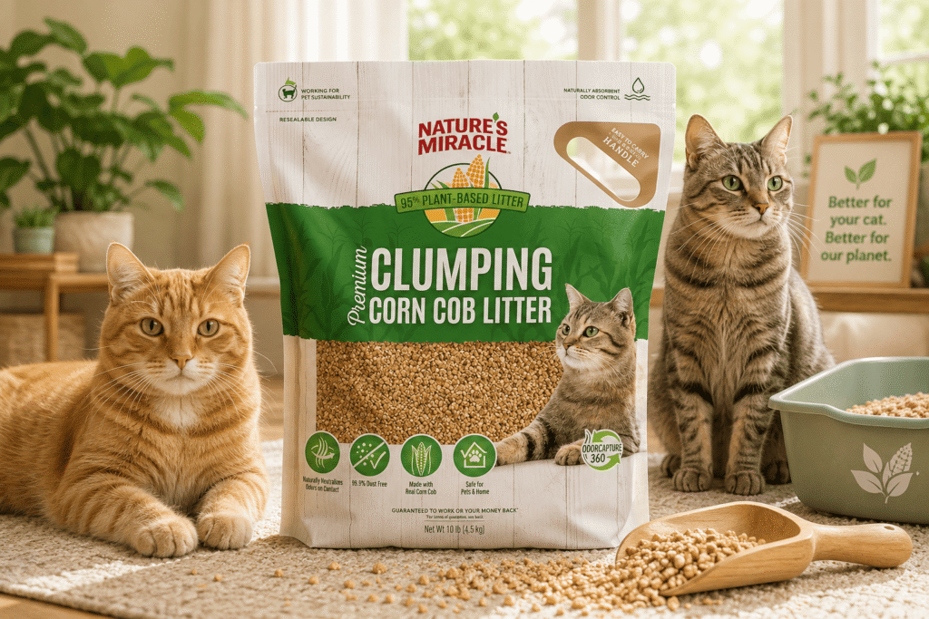 corn cob cat litter natures miracle clumping with cats natural plant based litter