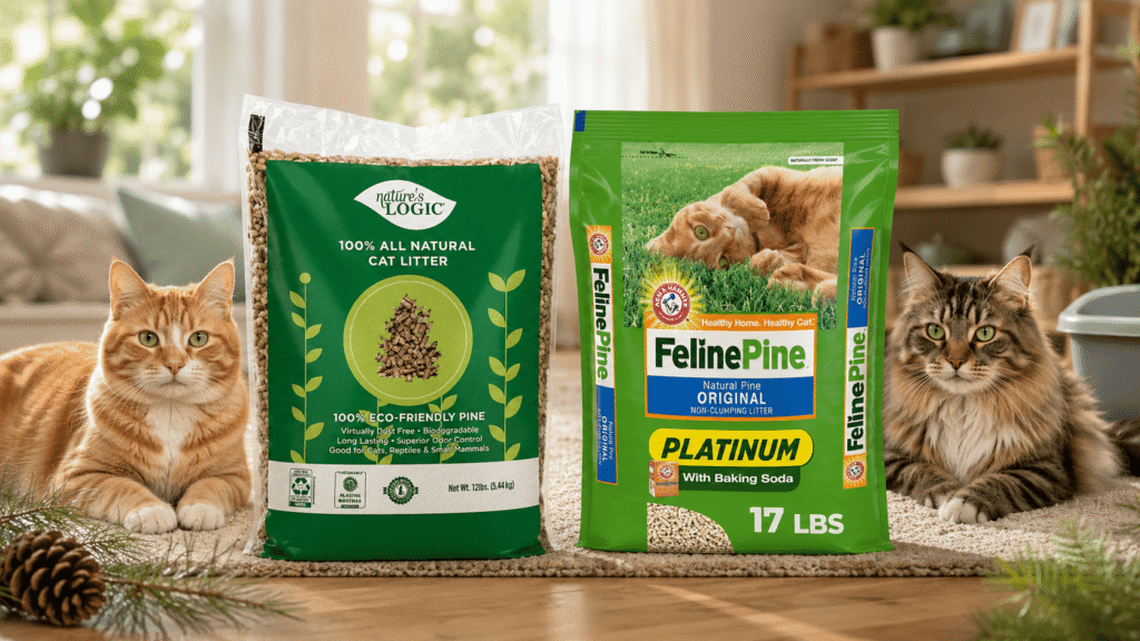 pine pellet cat litter comparison feline pine and natures logic with cats low tracking