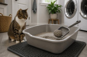 arm and hammer clump and seal review showing firm clumping cat litter in a litter box