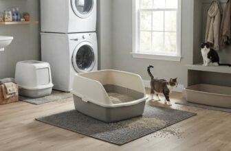 Best litter box for multiple cats featured image showing a clean multi-cat litter box setup with large open boxes and two cats in a tidy home