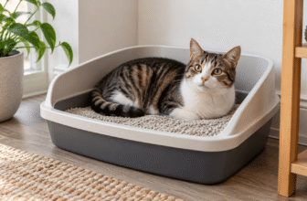 why is my cat laying in the litter box